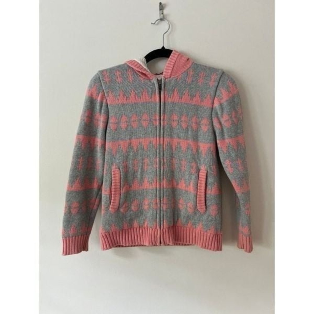 Hanna Andersson girls‎ pink grey sweater 130 size 8